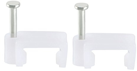 uxcell Flat Cable Clip Nail Coaxial Tacks Wire Clips 12mm White 200pcs