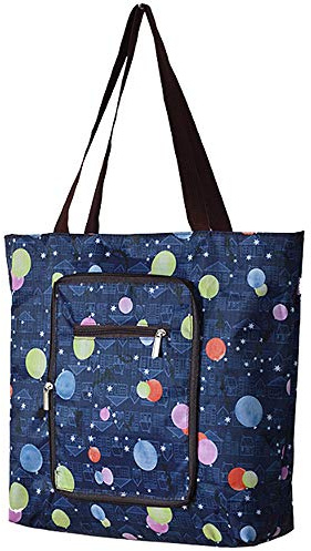 Creative Waterproof Foldable Large Shopping Bag Travel Recycle Bag with Side Pocket (Colorful Balloon)