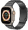 MoKo Titan Armband Kompatibel mit Apple Watch Ultra2 49mm 46mm 45mm 44mm 42mm,Metall Ersatzarmband Uhrenarmband mit Doppeldruckknopfschließe für iWatch Ultra SE2 SE Series 10 9 8 7 6 5 4 3 2 1,Schwarz