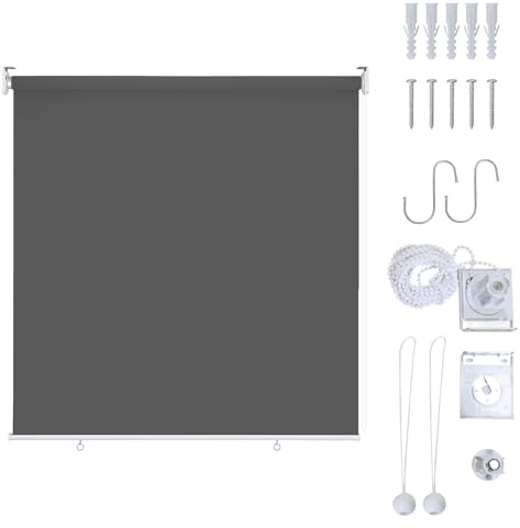 Ansobea Store vertical extérieur, 140 x 240 cm, store vertical extérieur, ombrage et brise-vue pour l'intérieur et l'extérieur, gris foncé