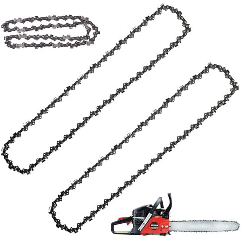 Tkxjry 2 Pcs Catena per Motosega 3/8, 52Maglie 14 Pollici, Catena di Ricambio per Motosega, Catene per Motosega Universali, Compatibile con Molti Marchi di Motoseghe