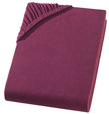 Spannbettlaken 90x200-100x200 cm Spannbetttuch Baumwolle Bettlaken für Matratzen bis 25 cm Höhe, Jersey Spannbettlaken Bordeaux