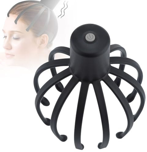 Octopus Head Massager Scalp, 2025 Neu Elektrisches Kopfmassagegerät, Kopfmassage Spinne mit 12 Fingern Kopfhaut-Massagegerät Massagespinne Elektrischer Kopfkrauler Kopfkratzer für Entspannung (1PC)