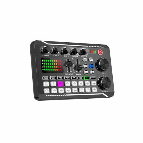 NEWFUN Mixer Audio, Scheda Audio, Mixer dj, Mixer Audio Stereo Bluetooth con Suono Multiplo, Compatibile con Computer e Smartphone per DJ, Registrazioni in Studio, Karaoke Online