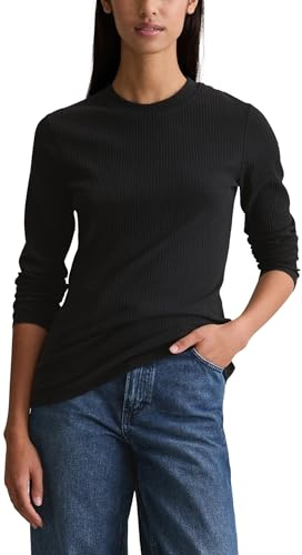 Marc OߴPolo Denim femmes t-shirt à manches longues avec élasthanne côtelé