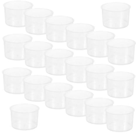 OUNONA 200stücke Plastik Messbecher Mit Skala Transparent Kleine Kunststoffbecher Für Präzises Abmessen Flüssigkeiten Epoxy Mischbecher Robust Und Vielseitig Für Küche Labor Schönheitssal