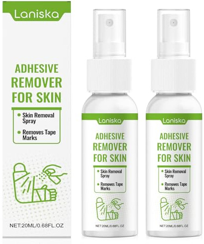 2 Piezas Disolvente Adhesivo para Piel, Pflasterentferner Spray, Eliminador Adhesivo Spray, se Puede Quitar Fácilmente sin Dejar Residuos Pegajosos, Seidige Haptik, Schnelle Anwendung