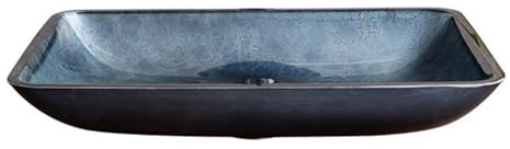 ZYCDP Lavabo Baño Vidrio Lavamanos Rectangular 560 X 360 X 110 mm Sin Orificio Para Grifo Azul