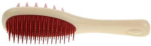 HEMOTON Spazzola per Shampoo in Silicone Manico Antiscivolo, Pettine Esfoliante per Cuoio Capelluto Doppio Dente, Massaggiatore Chioma Multifunzionale per Bagno e Doccia