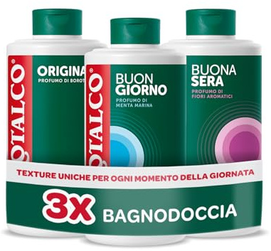 Borotalco, Kit con 3 Bagnodoccia, Bagnoschiuma Originale Borotalco, Rinfrescante e Defaticante, Menta Marina e Fiori Aromatici, per la Routine Quotidiana, 3x500 ml - Esclusiva Amazon