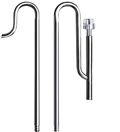 CVERY Surface Skimmer Metal Lily Pipe Stainless Steel Inflow Outflow Removes Surface Scum Pipe for Aquarium Planted Tank (16mm)