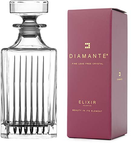 DIAMANTE Whisky Decanter “Broadway” Collection | Crystal Decanter 750ml | Gift Box
