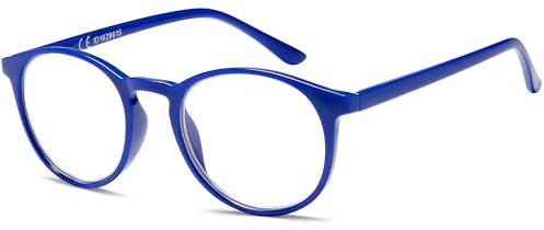NEW VISION Occhiali da Lettura Donna, Occhiali da Lettura, CE, UV400 Occhiali anti Luce Blu per Uomo Donna, NV3077 (BLU, 1.5,Diottria)