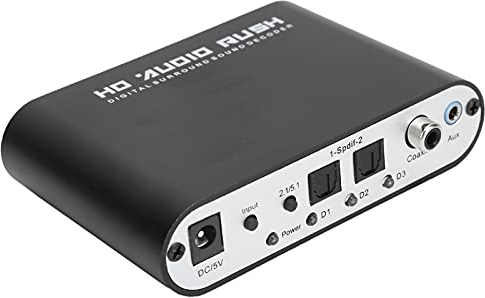 Digitaler Audio-Decoder, 5.1-Kanal-DTS-Dolby-Konverter, AC 3-Audio-Decoder, Digitales Optisches Koax-zu-Analog-Audio für Zuhause/Konzertsaal/Kino