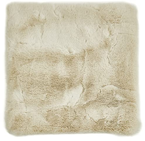 -LUXOR- living Sitzkissen Coste - Kunstfell Stuhlauflage als Deko Wohnzimmer oder Stuhlkissen - gemütliches Sitzkissen Stuhl Dekokissen 40 x 40 cm eckig beige 1 Stück