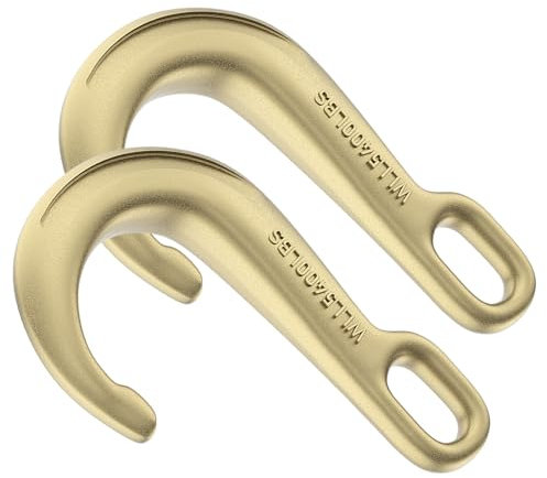 AODESTINY 2 ganci a J resistenti da 20,3 cm per traino, gancio a J placcato in zinco giallo, grado 70, gancio a J per catena di trasporto, capacità di carico pesante 2,449 kg