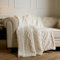 OHS Knitted Throw Blanket, Cable Knit Sofa Throws Ultra Soft Warm Teddy Fleece Blanket for Bed Couch Winter Thermal Blanket Sherpa Throw Reverse Living Room Bedroom - Grey, 130 x 160cm