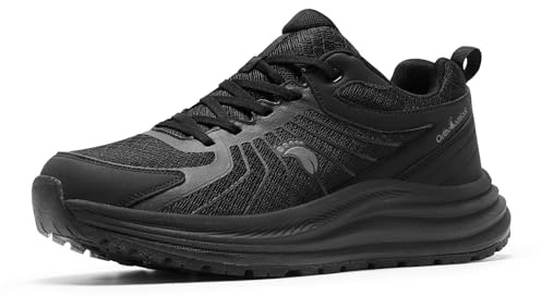 Men's Orthopedic Waterproof Comfortable Running Shoes: Fit Orthotic Arch Support Plantar Fasciitis Orthotic Metatarsal Trail Sneakers, Comfortable Working Hiking Training Tennis Shoes Black Size 11