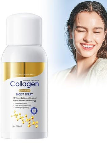 Återfuktande kollagen spray, 100 ml ansiktsspray anti-aging fuktgivande kollagen ansiktsspray för torr och dehydrerad hud, skyddar huden från fuktförlust