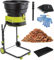 Broyeur de jardin, broyeur de feuilles, broyeur de compost électrique filaire, bac de collecte, rapport de broyage de 17:1, broyage de débris de bois et de jardin,Powercord×20m
