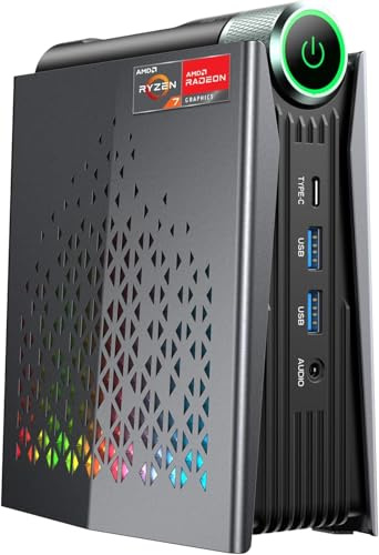 ACEMAGICIAN S3A Mini PC Gaming, AMD Ryzen 7 8745HS (Up to 4.9GHz, 3 Mode) Desktop Computers, Radeon 780M, 16GB DDR5 5600MHz RAM 512GB PCIe SSD, USB3.2/PD/WiFi 6/8K triple display/Win11/Business/Work