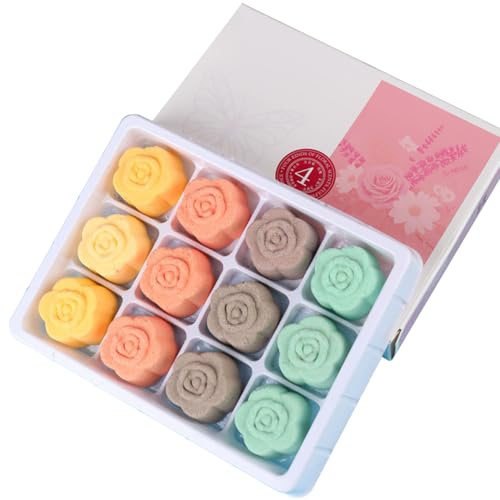 Fußbadebomben, 12 Stück/Set, natürliche Fußbadesalze mit 4 Lavendel-Jasmin-Rosen-Kamille-Aroma für Füße, Hornhaut, trockene, rissige, hartnäckige Füße, Geruchsdüfte, Badebomben, Badesalze, Fo