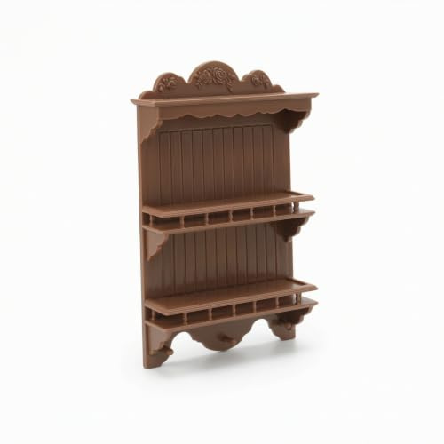 Qianly Étagère Murale Miniature Décoré Étagère Maison Poupée Fonctionnel pour Collectionneurs, Marron