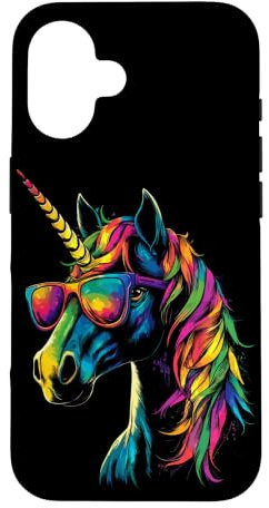 Licorne Coloré Arc-en-Ciel Cavalière Chevaux Équitation Coque pour iPhone 16