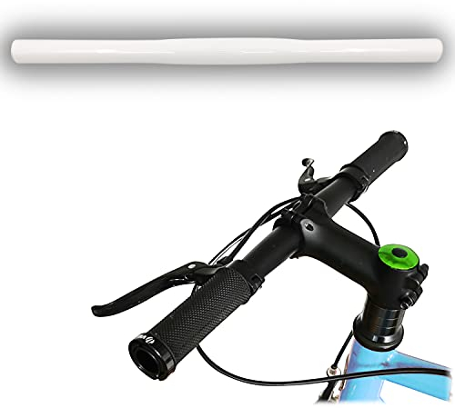 LOEVELOSI SingleSpeed Lenker Flach Weiß 38 cm Kurz Aluminium Flatbar Lenkerstange für Fixie Single Speed Bikes Fahrradlenker Gerade Fixy Handlebar