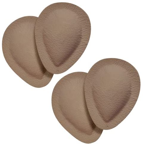 2 Paar orthopädische Mittelfuß-Pelotten in Tropfen-Form, braun, Größe 44, Echtleder, Spreizfuß-Stütze, für Schuhe, Sandalen, Unisex, Damen, Herren