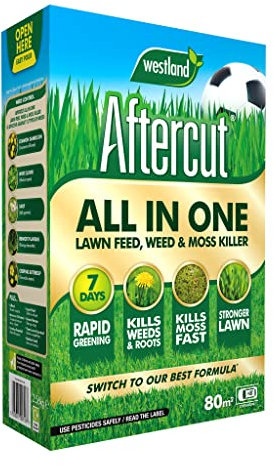 Aftercut All in One Lawn Feed, Weed and Mosskiller 80m2 Box