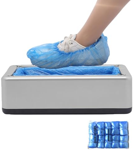 Kongou Distributore Automatico di Copriscarpe, Distributore Portatile di Copriscarpe con 100 Copriscarpe, Copri Scarpe Impermeabili, Macchina Copriscarpe per Casa, Uffici, Fabbrica