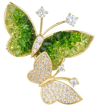 Wendalern Broche Papillon En Strass Broche Double Papillons En Cristal Broche Papillons En Diamant Cz Insectes Épingle De Revers Foulard Châle Bouquet Corsage Accessoires Vestimentaires Pour Femmes
