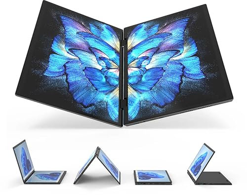 Ttfzzztech 14 Inch 2.5K IPS Laptop 2 in 1 Touch Screen Windows 11 Computer Dualscreen N95 Notebook PC with Stylus Pen, 32G RAM 512G SSD, 2 Type-C, 2 USB3.0, HDMI