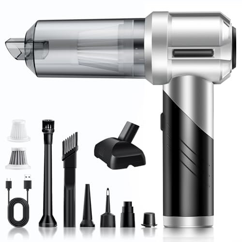 NVKHG Aspirador de Mano, 18000Pa Mini Aspirador, Plegable Aspiradoras de Mano Coche 3 en 1 con Motor sin escobillas, Aspirador sin Cable para Coche, para Uso en la Oficina, el hogar, la Cocina