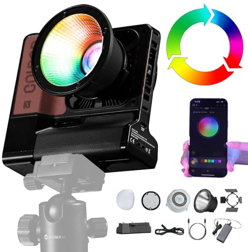 Ljus, COLBOR W100R RGB LED-foto, ljusfotografering med batteri bärbar laddning APP-kontroll, RGB fullfärgsläge, belysning videolampa 2 700-6 500K, färgjusterbar temperatur