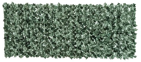 Outsunny Seto Artificial Ocultación Jardín en Rollo 2,4x1 m Pantalla de Valla de Privacidad de Hiedra Artificial para Terraza Balcón Exterior Decoración de Hojas Verde