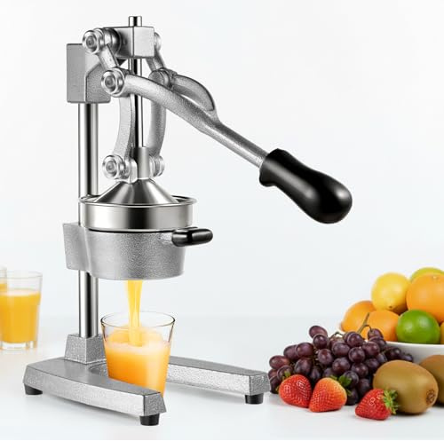 Cast Iron Citrus Juicer,Heavy-Duty Manual Juicer Press,Easy to Clean Hand Press Juicers,Professional Manual Juicers for Citrus Orange Lemon Lime Grapefruit,Dark Gray