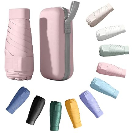 CBHTMY Paraply färgglad, paraply, litet paraply, fickparaply, mini fickparaply, passar för festival och födelsedagspresenter, ROSA