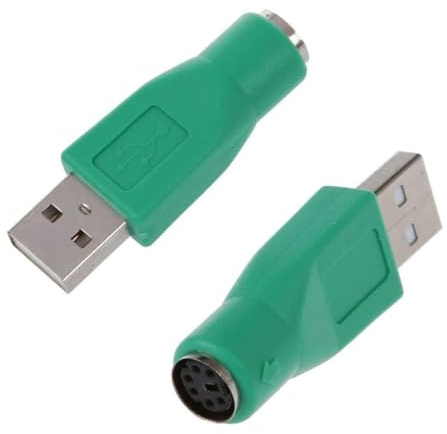 PS/2-adapter PS/2 hane till USB hona portadapter USB-omvandlare för gammal tangentbordsmus 2 st
