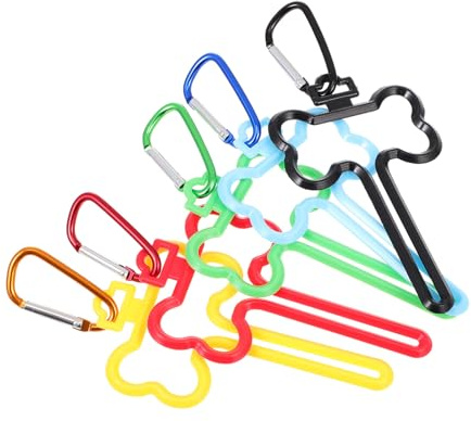 LIOOBO Pinzas para Bolsas de Excrementos de Perro Abs, Soporte Portátil Fácil de Llevar, 5 Unidades para Paseo y Viaje Alta Capacidad de Carga