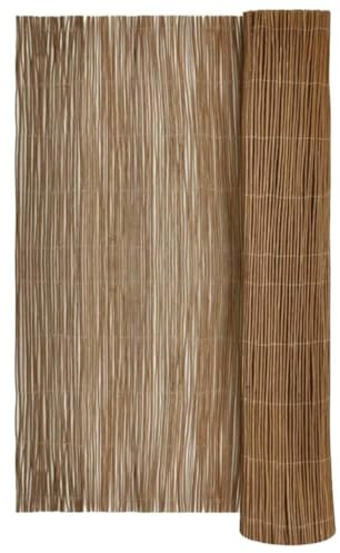 HFXHIJXQ Valla de mimbre, natural, 180 x 500 cm, estera de protección visual de mimbre, valla de jardín, protección visual y delimitación para jardín, terraza y balcón, valla natural, estera de mimbre