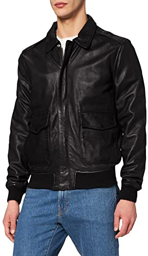 Schott NYC Lcflightwx, Giacca Uomo, Nero (Black Black), Medium