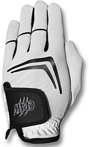 CaddyDaddy Claw Golf Gloves for Men | Flex-Mesh Design for Cool Ventilation | Lasts 3-5 Times Longer Than Leather | Silicone-Web Coating for Maximum Grip | 100% Machine-Washable | White | LH-XL
