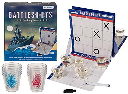 outoftheblue Schiffe versenken Trinkspiel mit 10 Schnapsgläsern - Partyspiel Saufspiel