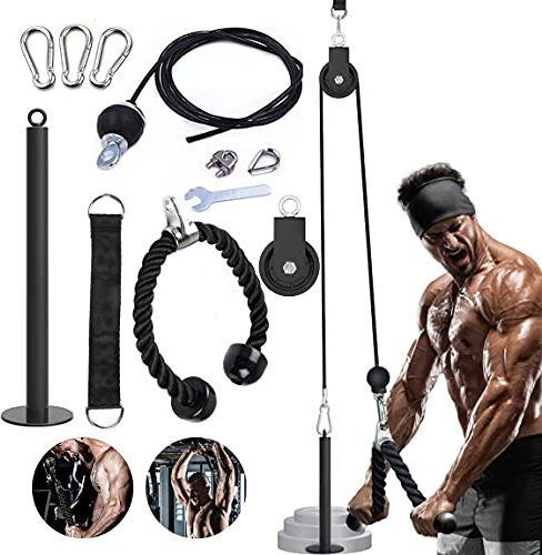 jiuzcare Triceps rep, fitnessystem, kabeldragning, fitnesslina, latsdrag, arm styrketräning, pull down-system, dragning maskin kabel träningsutrustning, underarmstränare med tricepsrep