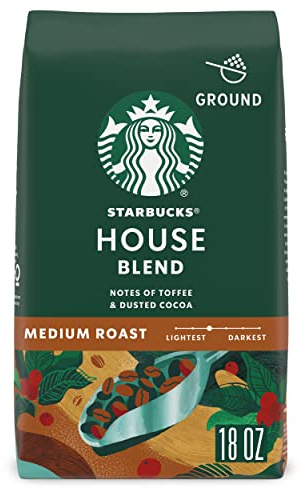 Starbucks Ground Coffee—Medium Roast Coffee—House Blend—100% Arabica—1 bag (18 oz)