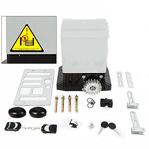 370W Schiebetorantrieb Torantrieb Toröffner Elektrisch Antrieb Fernbedienungen Hoftorantrieb mit 2 Fernbedienungen +2 Schlüssel Motordrehzahl 1400r/min bis 600KG