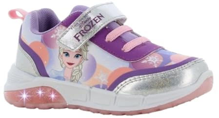 Leomil Frozen Basket Enfant Fille Lumineuses | Chaussure lumineuse Fille, Lightweight EVA sole, Idéal pour l'école et les loisirs, Disney Frozen, Cadeau pour Enfants