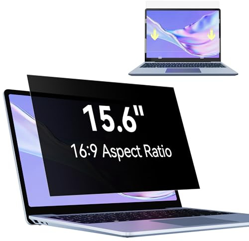 Makinda Filtre de Confidentialité 15.6 Pouces 16:9, Film Ecran Ordinateur Confidentialité Portable Compatible avec HP/Dell/Acer/Lenovo/Thinkpad/Envy, Amovible Anti Espion/Lumiere Bleue Protection